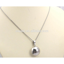 Collier pendentif en argent brillant argenté brillant en acier inoxydable